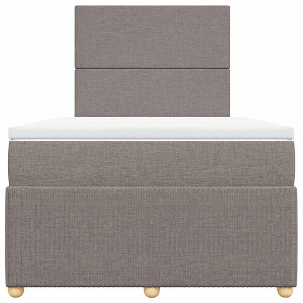 vidaXL Sommier &agrave; lattes de lit avec matelas taupe 120x190 cm tissu