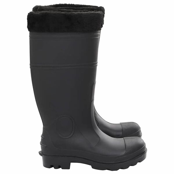 vidaXL Bottes de pluie avec chaussettes amovibles noir taille 39 PVC