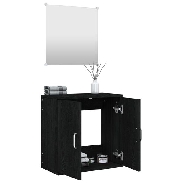 vidaXL Ensemble de meubles salle de bain 2 pcs noir bois d'ingénierie