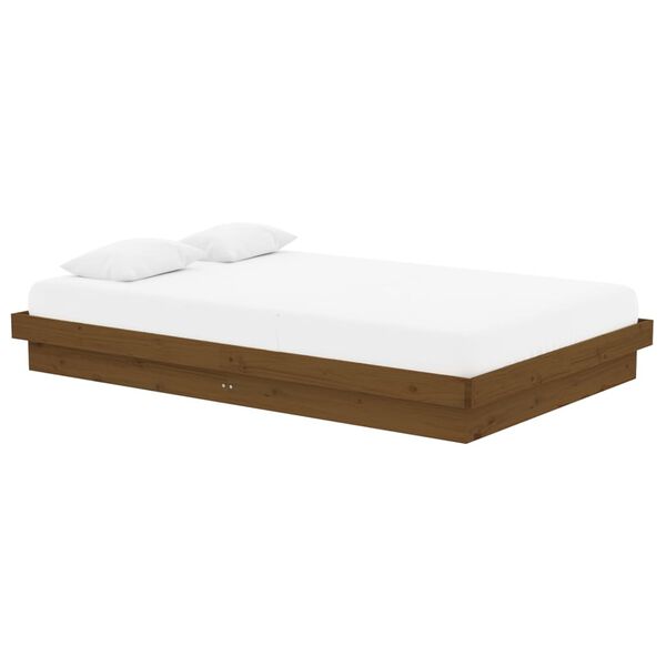 vidaXL Cadre de lit sans matelas marron miel bois massif