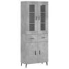 vidaXL Buffet haut Gris b&eacute;ton 69,5x34x180 cm Bois d'ing&eacute;nierie