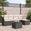 vidaXL Salon de jardin 6 pcs avec coussins noir r&eacute;sine tress&eacute;e
