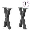 vidaXL Pieds de table à manger en forme de X, 2 pièces, anthracite, 60 x (72-73) cm, acier