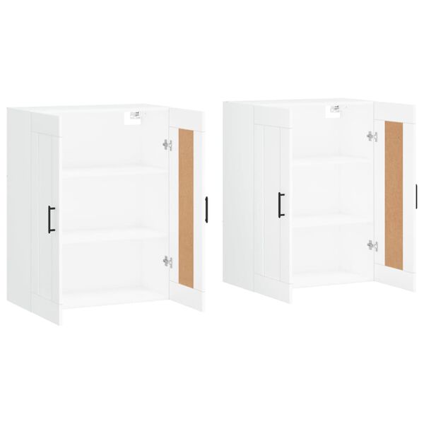 vidaXL Armoires murales 2 pcs blanc bois d'ing&eacute;nierie
