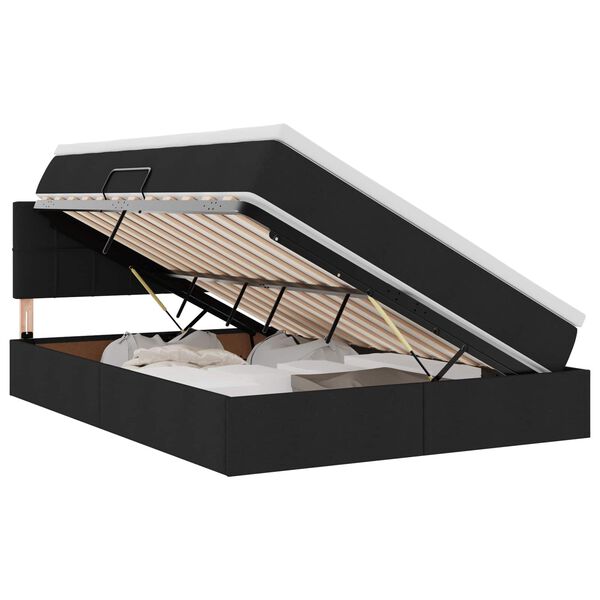 vidaXL Lit avec rangement et matelas avec matelas Noir 140 x 200 cm