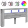 vidaXL T&ecirc;te de lit &agrave; LED sonoma gris 200x18,5x103,5 cm bois ing&eacute;nierie