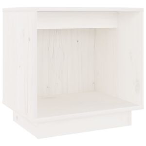 vidaXL Table de chevet Blanc 40x30x40 cm Bois de pin solide