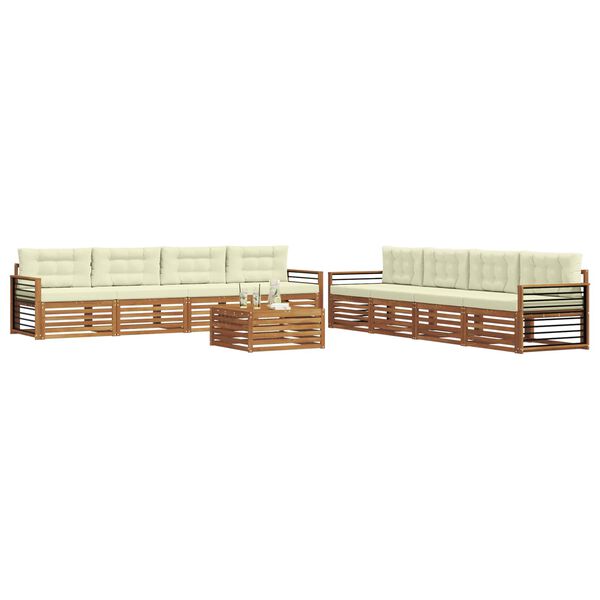 vidaXL Ensemble de canap&eacute;s d'ext&eacute;rieur 9 pcs Naturel et Cr&egrave;me