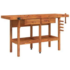 vidaXL &Eacute;tabli avec tiroirs et &eacute;taux 162x62x83 cm Bois massif d'acacia