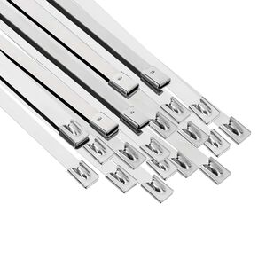 vidaXL Attache de c&acirc;ble 25 pc 7,9 x 300 mm Argent&eacute;