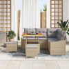 vidaXL Ensemble de canapé de jardin 8 pcs Beige Poly rotin