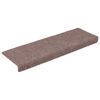 vidaXL Tapis d'escalier autocollants 10 pi&egrave;ces 65 x 21 x 4 cm marron clair Bord rectangulaire