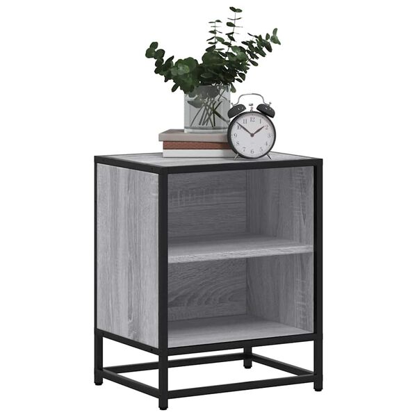 vidaXL Tables de chevet 2 pcs sonoma gris bois d'ingénierie et métal