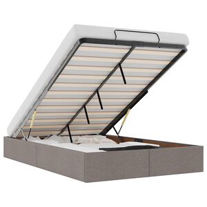 vidaXL Cadre de lit ottoman sans matelas taupe 120x190 cm tissu