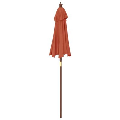 vidaXL Parasol de jardin avec mât en bois terre cuite 196x231 cm