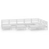 vidaXL Salon de jardin 10 pcs Bois de pin massif Blanc