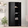 vidaXL Haut Armoire Ch&ecirc;ne noir 70 x 33,5 x 180 cm Bois d'ing&eacute;nierie
