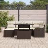 vidaXL Ensemble de canapé de jardin 7 pcs Marron Poly rotin