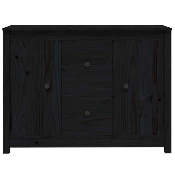 vidaXL Buffet Noir 100x35x74 cm Bois massif de pin