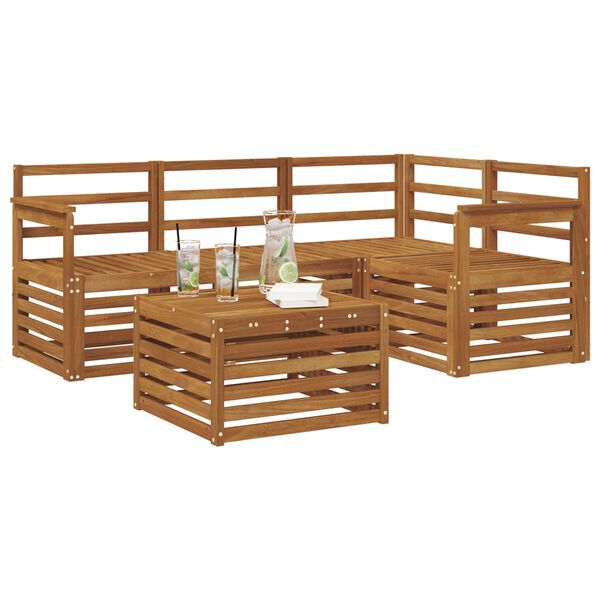 vidaXL Ensemble de canap&eacute;s d'ext&eacute;rieur 5 pcs Naturel