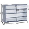 vidaXL Organisateur multi-tiroirs avec 8 grands tiroirs 52x16x37 cm