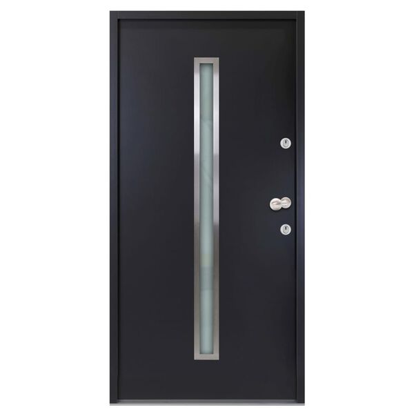 vidaXL Porte d'entr&eacute;e Aluminium Anthracite 90x200 cm