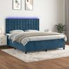 vidaXL Sommier &agrave; lattes de lit matelas et LED Bleu fonc&eacute; 160x200 cm