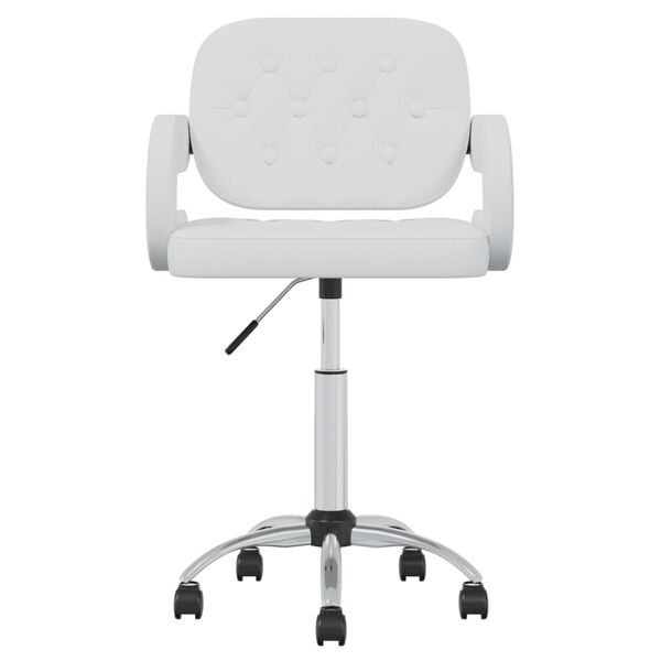 vidaXL Chaises pivotantes &agrave; manger lot de 4 blanc similicuir