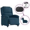 vidaXL Fauteuil inclinable &eacute;lectrique bleu velours
