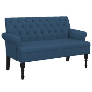 vidaXL Banc avec dossier bleu 120x62x75,5 cm tissu