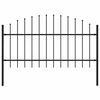 vidaXL Cl&ocirc;ture de jardin Woerden avec pointe en acier noir 170&nbsp;x&nbsp;125&nbsp;cm