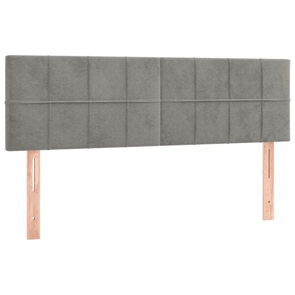 vidaXL T&ecirc;tes de lit Gris clair 144x5x78/88 cm Velours