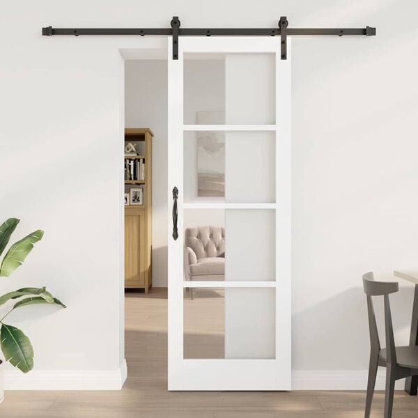 vidaXL Porte coulissante ORKDAL Blanc et Noir 73,5 x 211 cm