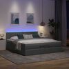 vidaXL Lit ottoman avec matelas et LED Gris fonc&eacute; 180x200 cm tissu
