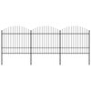 vidaXL Cl&ocirc;ture de jardin avec dessus en forme de lance 504x175 cm noir