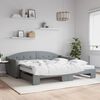 vidaXL Lit de jour avec gigogne et matelas gris clair 100x200 cm tissu