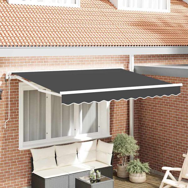vidaXL Auvent R&eacute;tractable Anthracite 300 x 200 cm Polyester et m&eacute;tal
