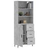 vidaXL Buffet haut Gris b&eacute;ton 69,5x34x180 cm Bois d'ing&eacute;nierie
