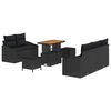 vidaXL Ensemble de canap&eacute; de jardin 8 pc Noir polyrotin