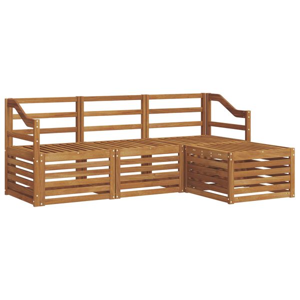 vidaXL Ensembles de canap&eacute;s 4 pcs Naturel Bois d'Acacia Massif