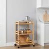 vidaXL Chariot de Cuisine avec Roues Naturel 46 x 38 x 76 cm Bambou