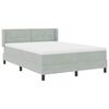 vidaXL Lit &agrave; ressorts avec matelas Gris clair 200 x 160 cm Velours