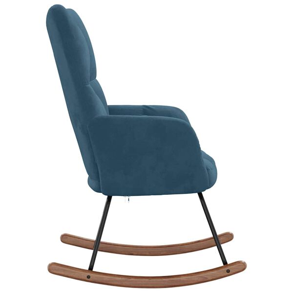 vidaXL Chaise &agrave; bascule Bleu Velours