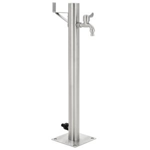 vidaXL Colonne &agrave; eau de jardin ronde Acier inoxydable 65 cm