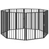vidaXL Porte pour chien 8 pcs Noir 60 x 80 cm Acier galvanis&eacute;