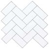vidaXL Carreau en chevron 50 pc Blanc gris 30 x 30 cm