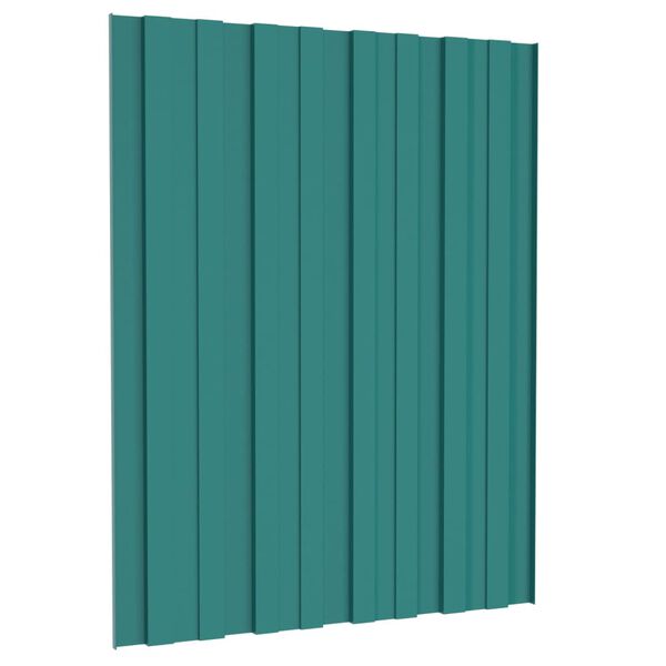 vidaXL Panneaux de toiture 36 pcs Acier galvanis&eacute; Vert 60x45 cm