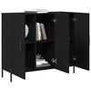 vidaXL Buffet Ch&ecirc;ne noir 90 x 34 x 80 cm Bois d'ing&eacute;nierie