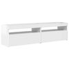 vidaXL Meubles TV 2 pcs avec lumi&egrave;res LED Blanc brillant 75x35x40 cm
