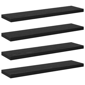 vidaXL &Eacute;tag&egrave;re &agrave; livres 4 pcs Noir 40 x 10 x 1,5 cm Bois d'ing&eacute;nierie